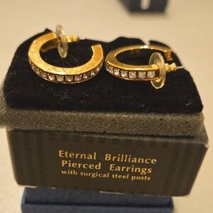 Avon Gold Hoop Earrings with Textured Design. Never worn.